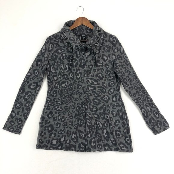 Riani Women's Size 12 Grey Animal Print Angora Blend Sweater Knit Long Sleeve - Picture 1 of 15